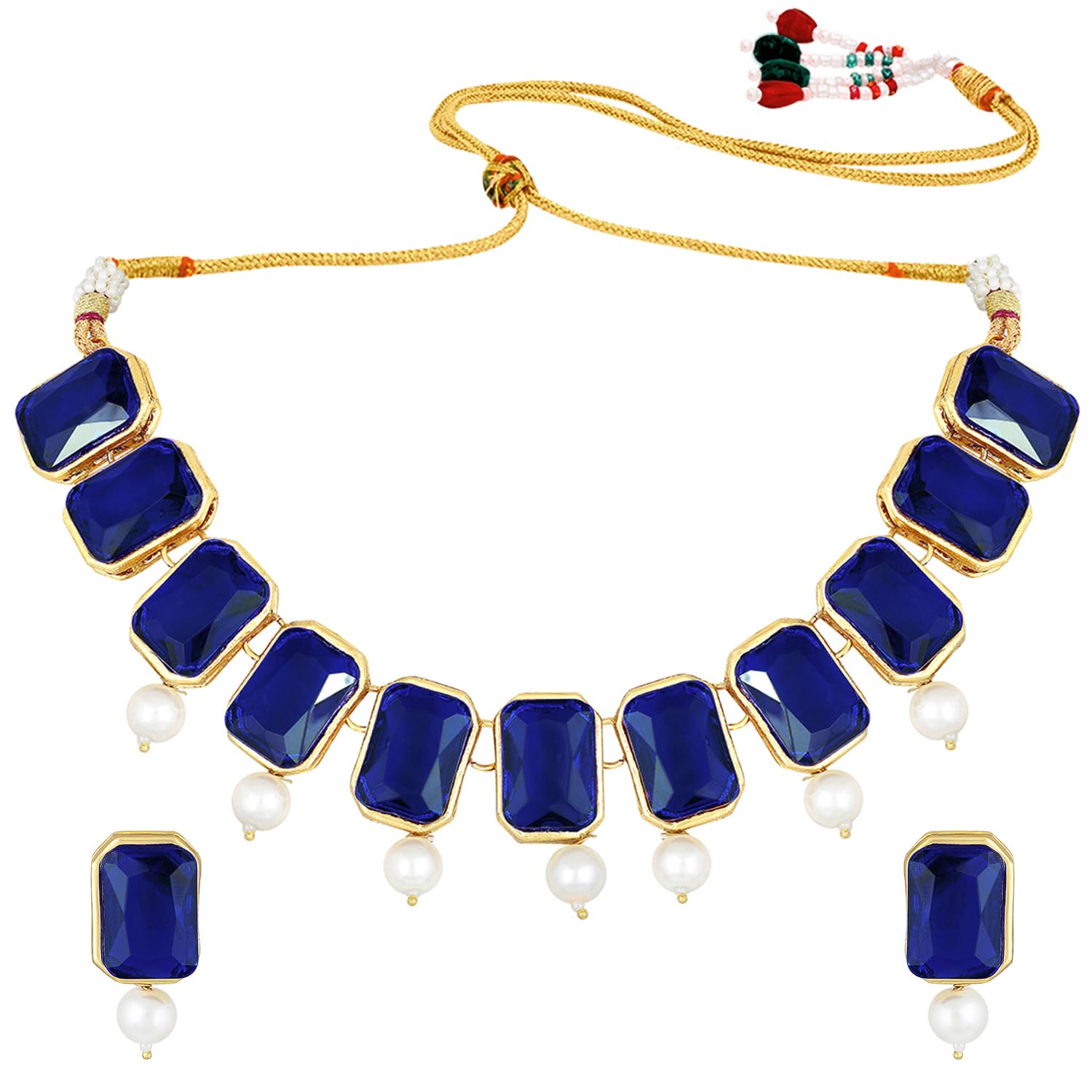 Crystal Pearl Necklace Earring Jewellery Set for Women