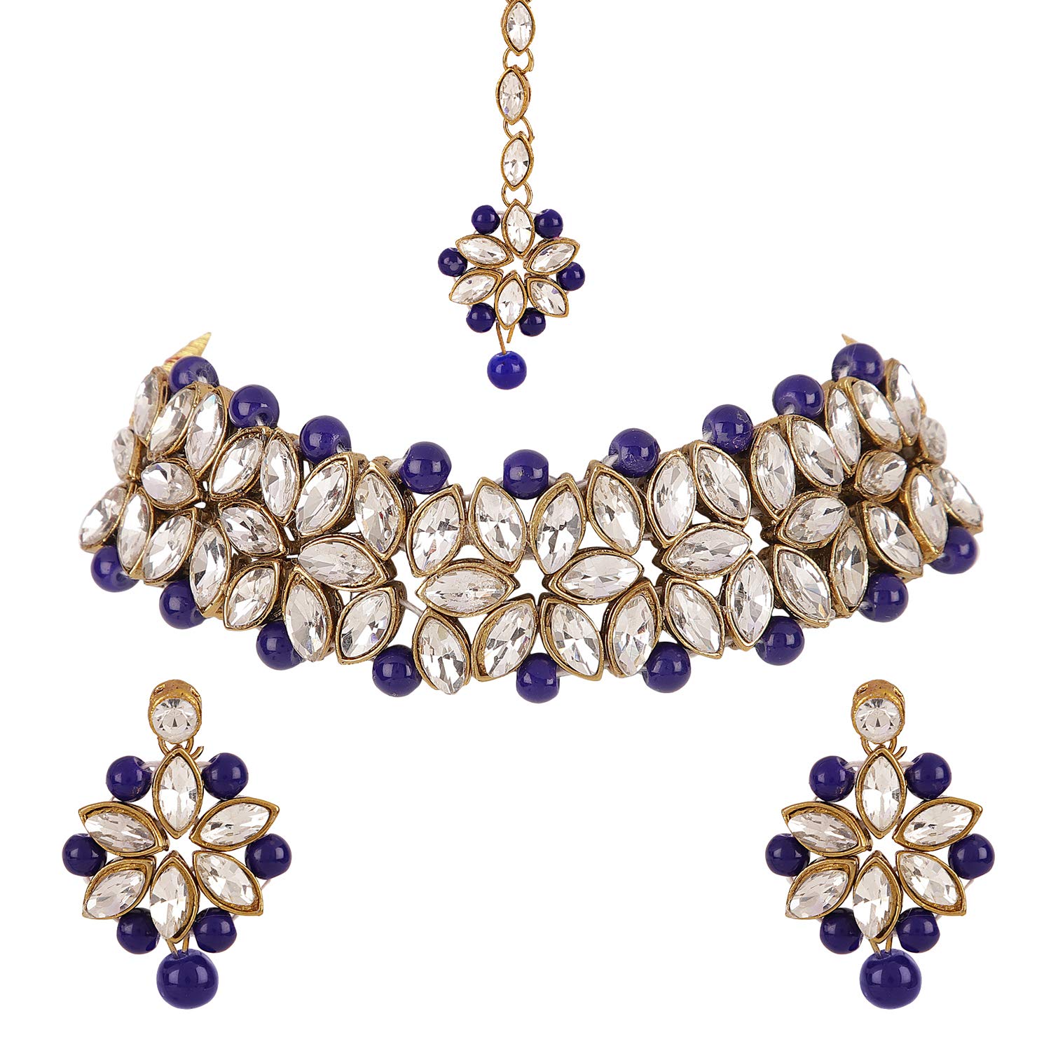 Latest Choker Design Antique Kundan Traditional Necklace Jewellery Set