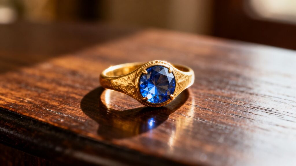 Vintage gold and sapphire ring