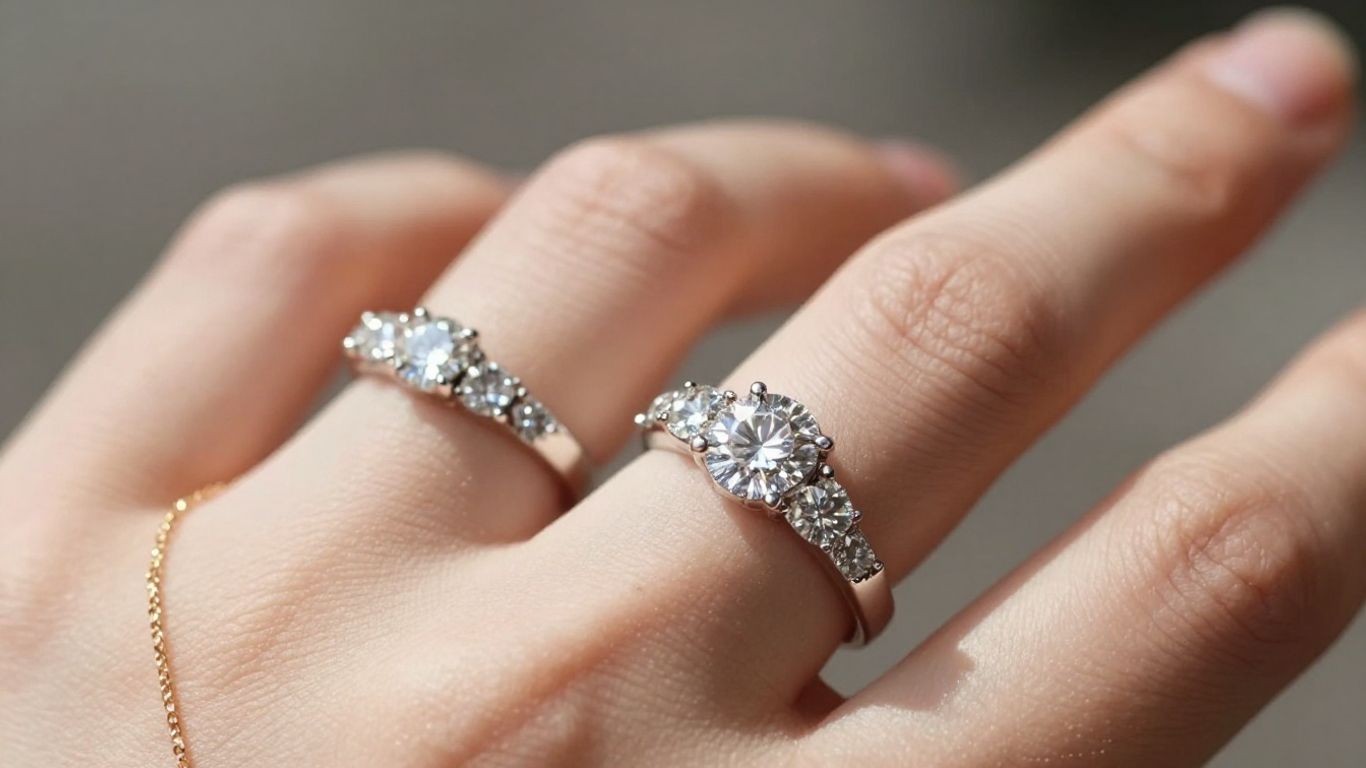 Sparkling diamond rings and gold bracelet on a hand | Buy Jewellery Online sparkling diamond rings and gold bracelet on a hand