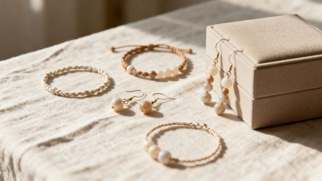 Various pieces of handmade jewelry