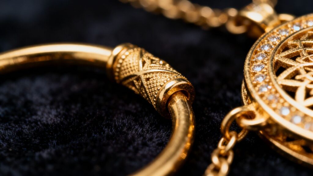 Close up of gold jewelry