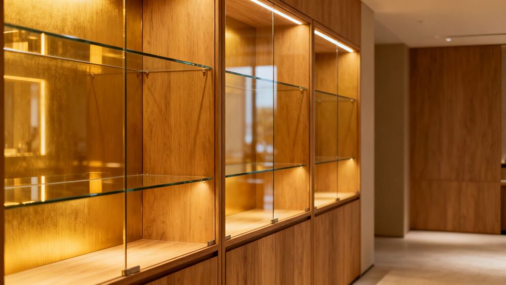 Interior view of modern jewelry store