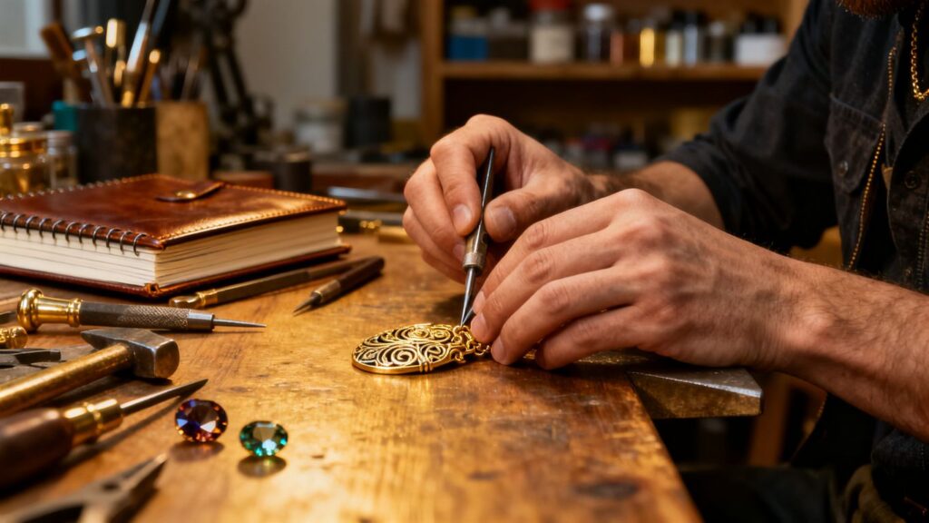 Close up of jewelry design